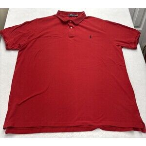 Polo Ralph Lauren Shirt Men's 4XLT Polo Short Sleeve Pony Golf Red 100% Cotton